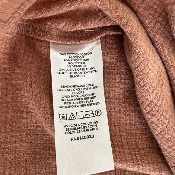 LOFT Short Sleeve Shirt Size XS Dusty Rose Textured Knit Ruffle Sleeve Top - Picture 7 of 9